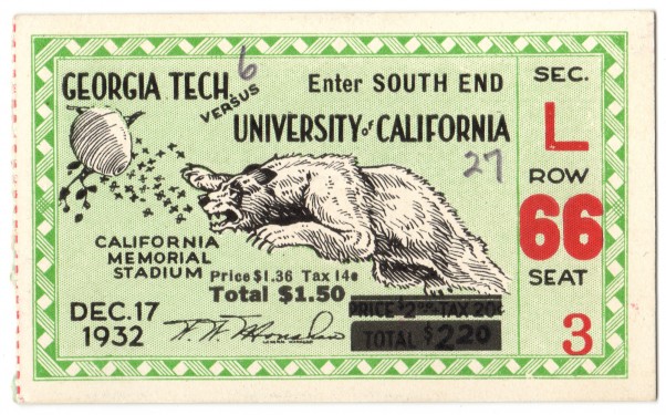 1932-12-17 - Georgia Tech at California