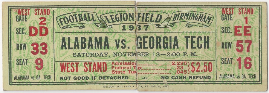 1937-11-13 - Georgia Tech at Alabama