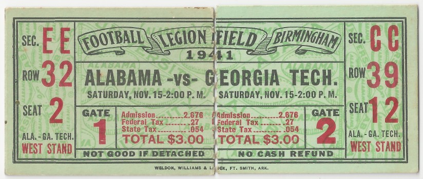 1941-11-15 - Georgia Tech at Alabama