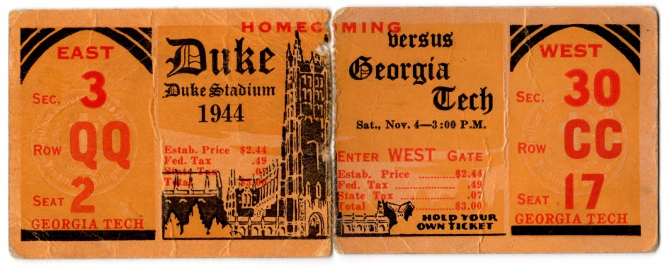 1944-11-04 - Georgia Tech at Duke