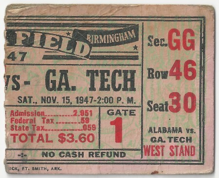 1947-11-15 - Georgia Tech at Alabama