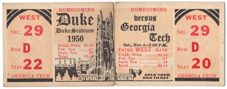 1950-11-04 - Georgia Tech at Duke
