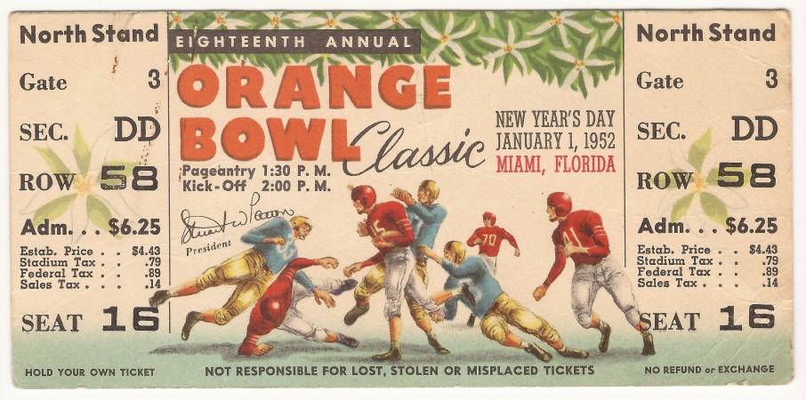 Georgia Tech vs. Baylor - Orange Bowl – 1952
