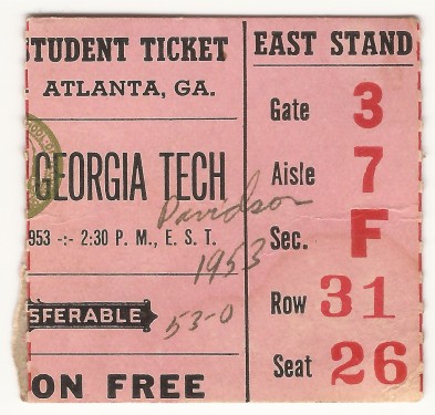 1953-09-19 - Georgia Tech vs. Davidson - Student