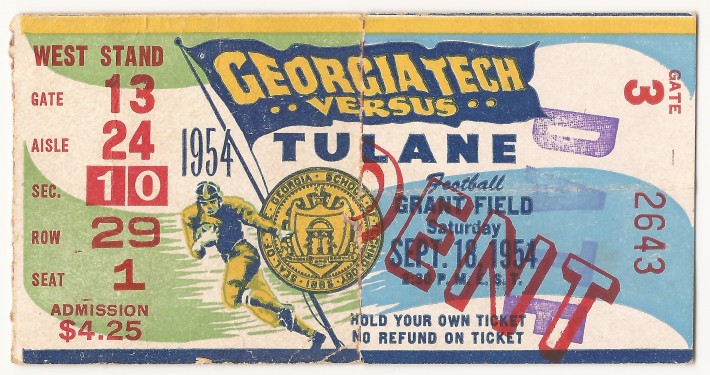 1954-09-18 - Georgia Tech vs. Tulane