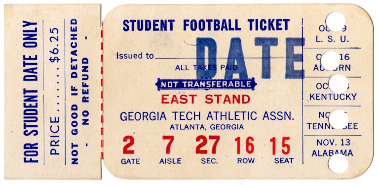 1954 Student Date Ticket