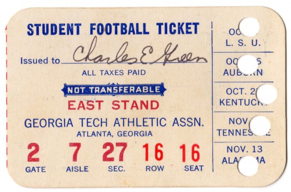 1954 Student Ticket