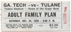 Georgia Tech at Tulane - Family Plan - 1959