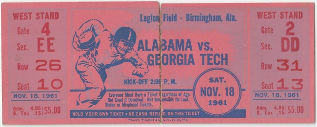 1961-11-18 - Georgia Tech at Alabama