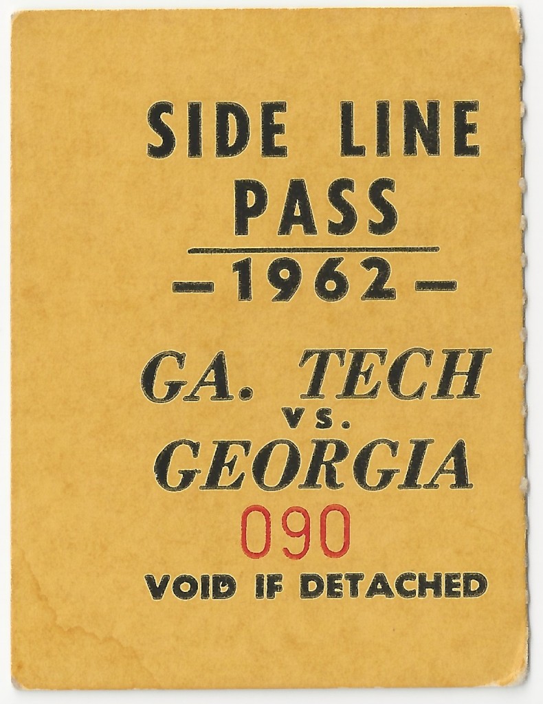 1962-12-01 - Georgia Tech at Georgia - Sideline Pass