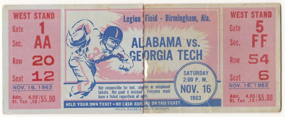 1963-11-16 - Georgia Tech at Alabama