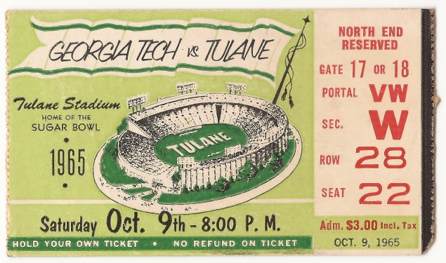 1965-10-09 - Georgia Tech at Tulane