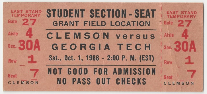 1966-10-01 - Georgia Tech vs. Clemson - Student
