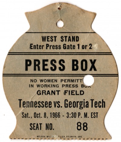 1966-10-08 - Georgia Tech vs. Tennessee - Press Pass