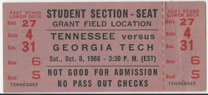 1966-10-08 - Georgia Tech vs. Tennessee - Student