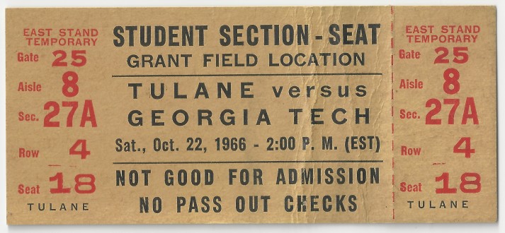 1966-10-22 - Georgia Tech vs. Tulane - Student