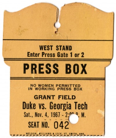 1967-11-04 - Georgia Tech vs. Duke - Press Pass