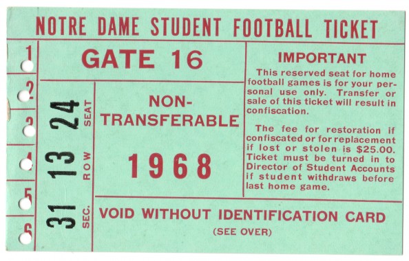 1968-11-16 - Georgia Tech at Notre Dame - Student