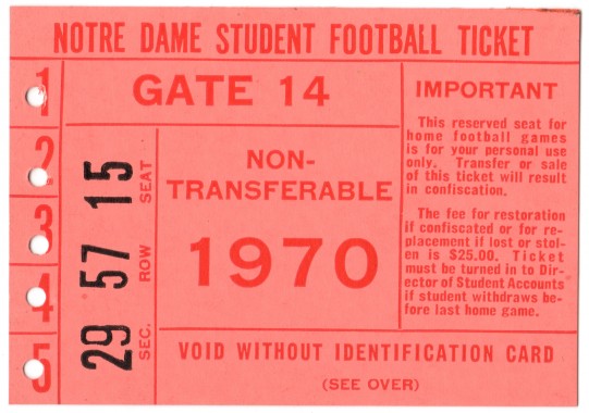 1970-11-14 - Georgia Tech at Notre Dame - Student