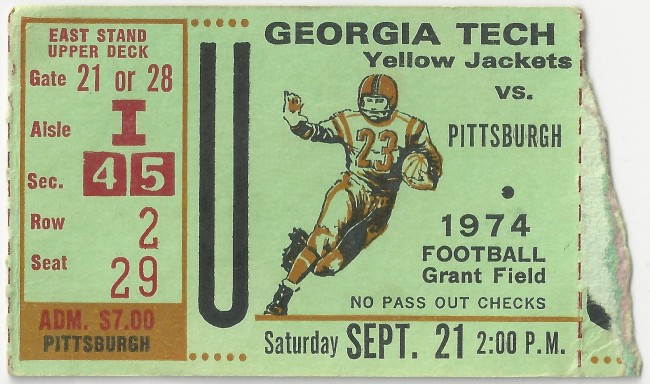 1974-09-21 - Georgia Tech vs. Pittsburgh