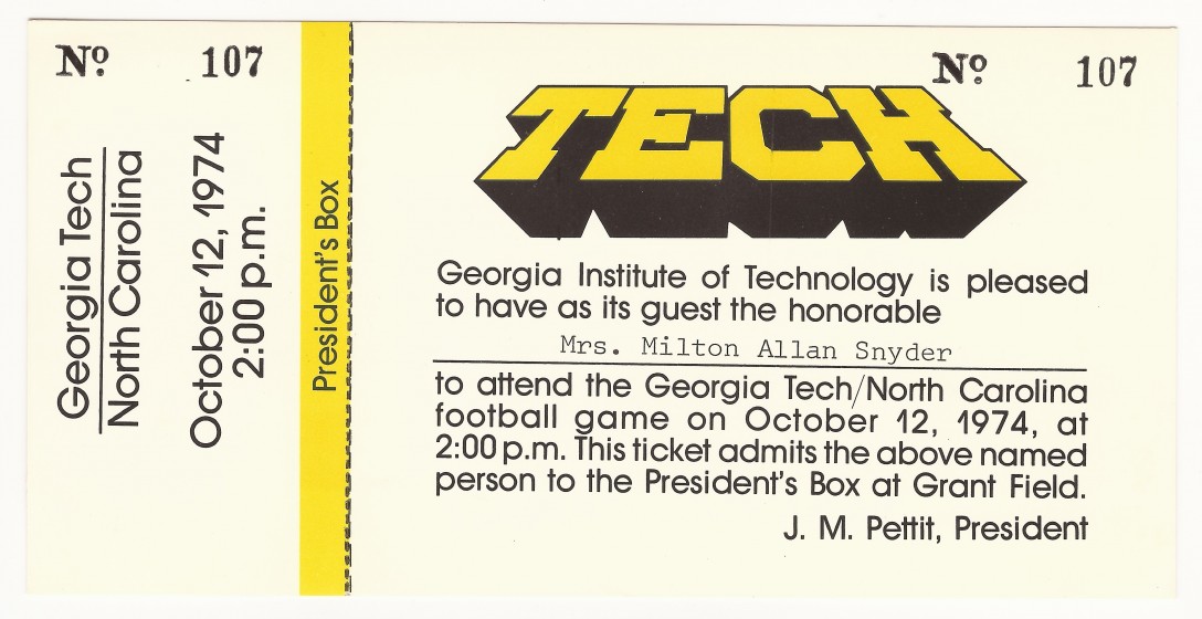 1974-10-12 - Georgia Tech vs. North Carolina - President's Box