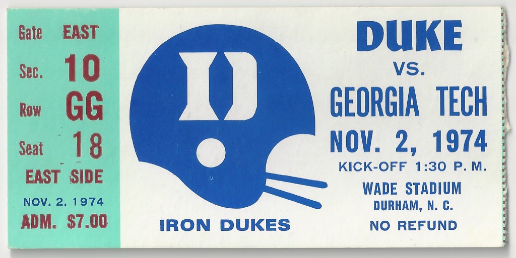 1974-11-02 - Georgia Tech at Duke