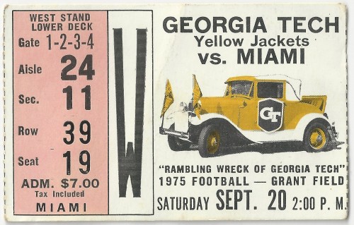 1975-09-20 - Georgia Tech vs. Miami