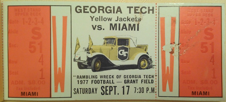 1977-09-17 - Georgia Tech vs. Miami