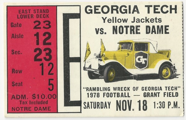 1978-11-18 - Georgia Tech vs. Notre Dame