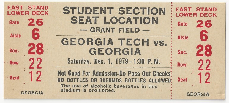 1979-12-01 - Georgia Tech vs. Georgia - Student