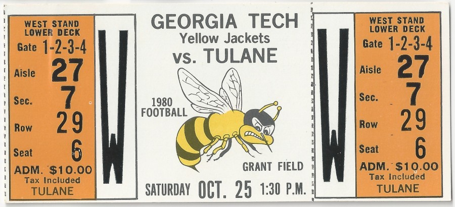 1980-10-25 - Georgia Tech vs. Tulane