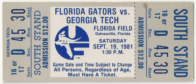 1981-09-19 - Georgia Tech at Florida