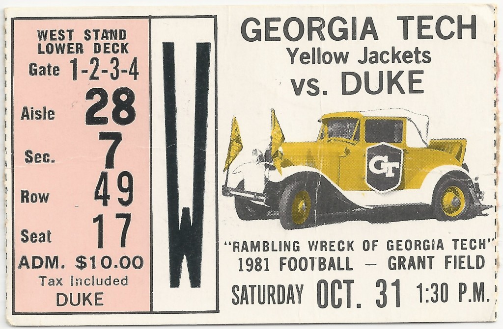 1981-10-31 - Georgia Tech vs. Duke