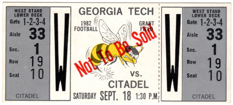 1982-09-18 - Georgia Tech vs. Citadel