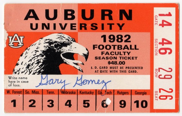 1982-10-16 - Georgia Tech at Auburn - Faculty