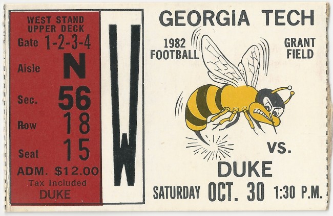 1982-10-30 - Georgia Tech vs. Duke