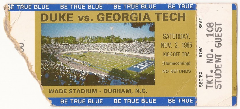 1985-11-02 - Georgia Tech at Duke