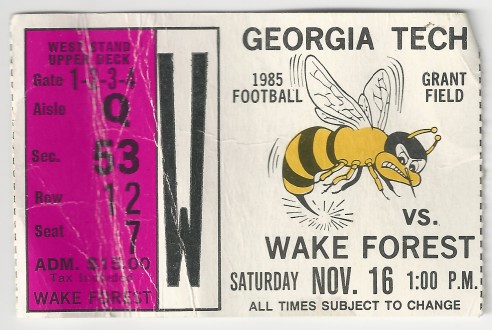1985-11-16 - Georgia Tech vs. Wake Forest