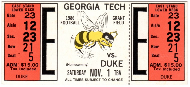 1986-11-01 - Georgia Tech vs. Duke