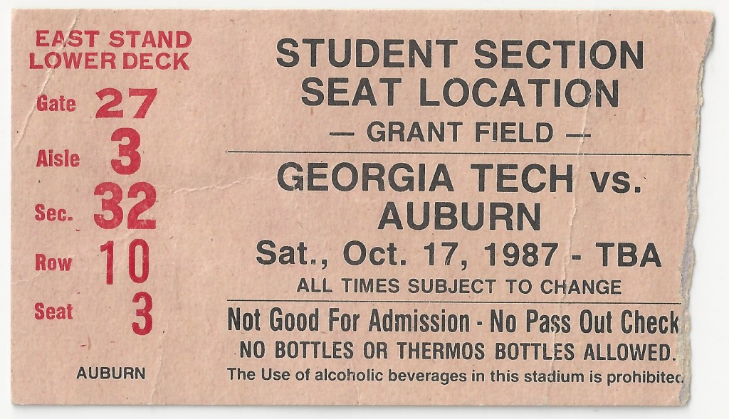 1987-10-17 - Georgia Tech vs. Auburn - Student