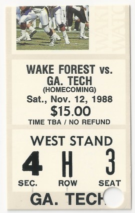 1988-11-12 - Georgia Tech at Wake Forest