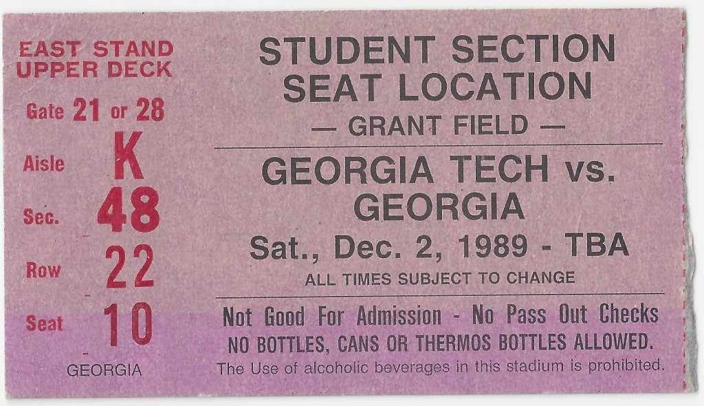 1989-12-02 - Georgia Tech vs. Georgia - Student