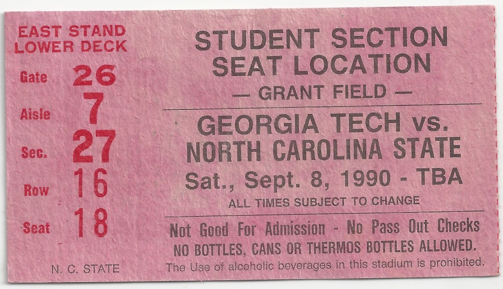 1990-09-08 - Georgia Tech vs. North Carolina State - Student