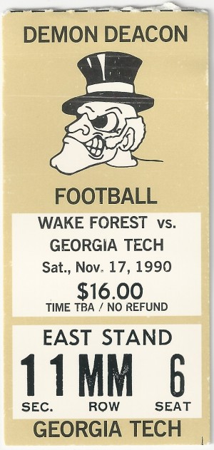 1990-11-17 - Georgia Tech at Wake Forest