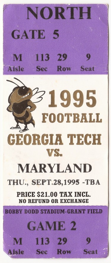 1995-09-28 - Georgia Tech vs. Maryland