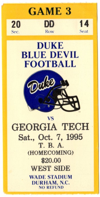 1995-10-07 - Georgia Tech at Duke