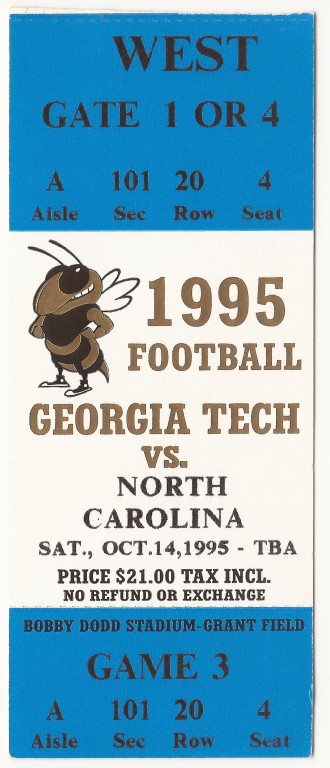 1995-10-14 - Georgia Tech vs. North Carolina