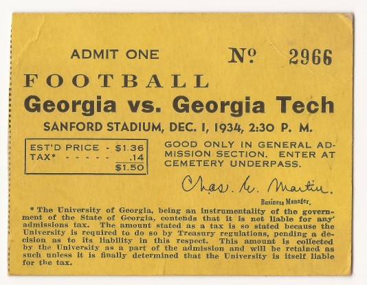 1934-12-01 - Georgia Tech at Georgia - General Admission
