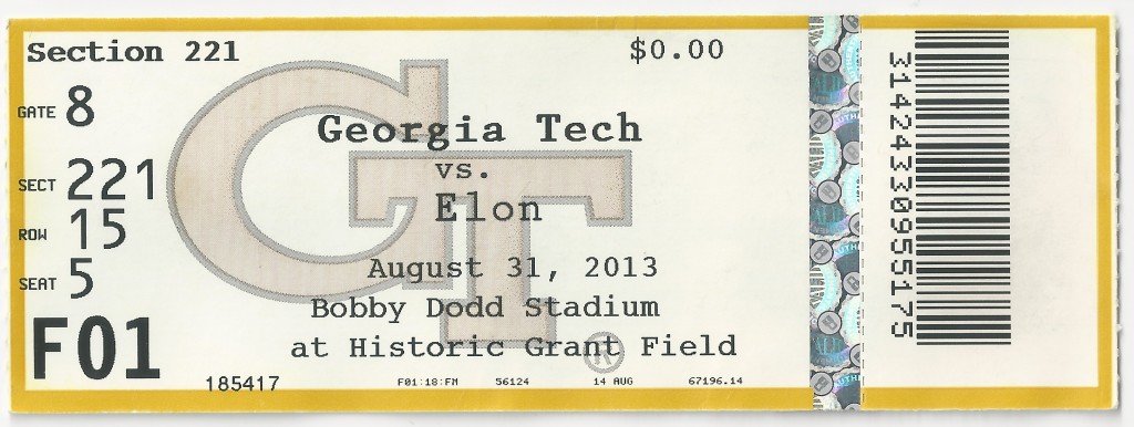 2013-08-31 - Georgia Tech vs. Elon - Box Office