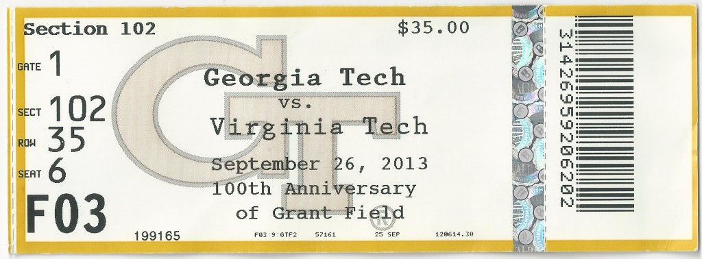 2013-09-26 - Georgia Tech vs. Virginia Tech - Box Office